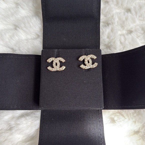 CHANEL Accessories - Chanel CC Studs with Faux Pearls-Authentic-EUC
